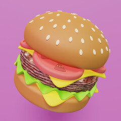 Burger 3D Icon