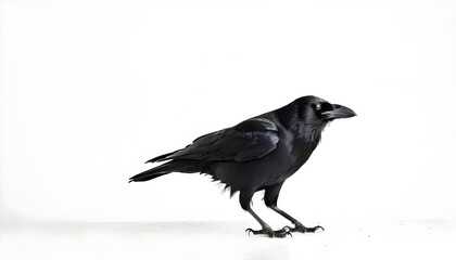 Obraz premium crow on a white background, bird isolated on white background