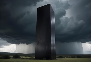 black tower in the cloudy weather