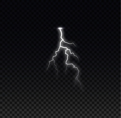 Mystical lightning, game design element. Isolated black background.