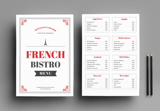 French Bistro Menu Template