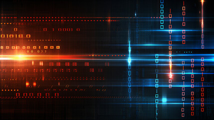 Binary Code Background: A Detailed and Vibrant Digital Pattern with Copy Space for Futuristic and Tech-Themed Design Elements