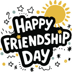 Happy Friendship Day Typography: Stunning Silhouette Vector Design