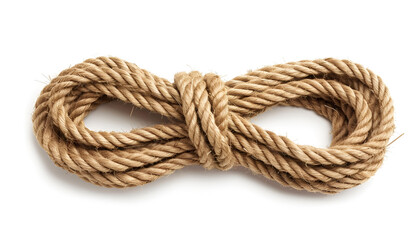Obraz premium Hemp rope isolated on white, top view