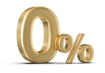 0 Percent Off Sale Gold Number 3D