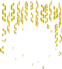 3d confetti firecracker ribbon  celebrate  serpantin gold