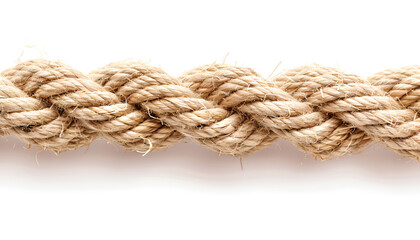 Fototapeta premium Hemp rope isolated on white, top view