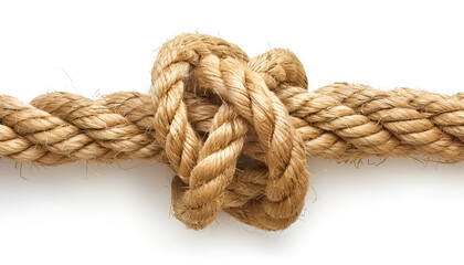 Obraz premium Hemp rope isolated on white, top view