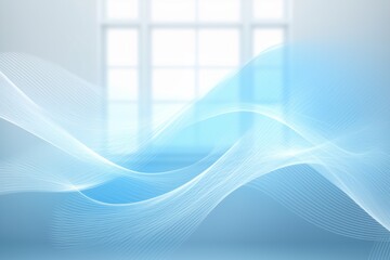 Blue waves of fresh clean air in the apartment. Fresh scent and air filtration effect