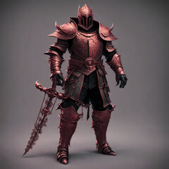 Fototapeta premium Abstract dark knight in golden armor