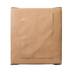 Obraz premium Eco-friendly brown paper envelope isolated on white background. Ideal for mailing, packaging, and environmental themes in stock photography.