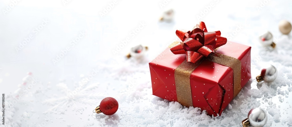 Aufkleber christmas gift displayed elegantly on a white background, perfect for adding text or graphics in the
