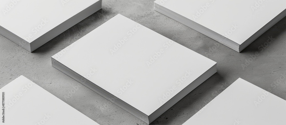 Aufkleber business cards with a blank mockup set on a gray background, allowing ample space for text or images