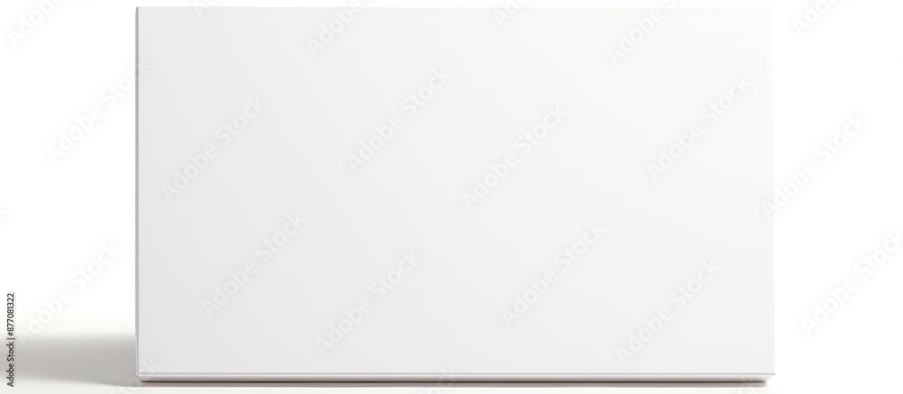 Leinwandbilder Stretched cotton canvas with copy space image on white canvas mockup displayed on a shelf against a wall, creating shadows.