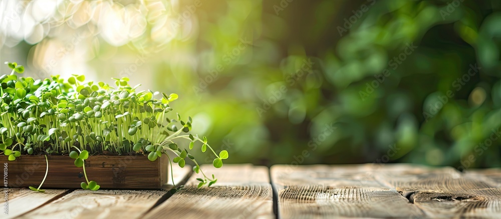 Poster sprout background with open board and copy space image.