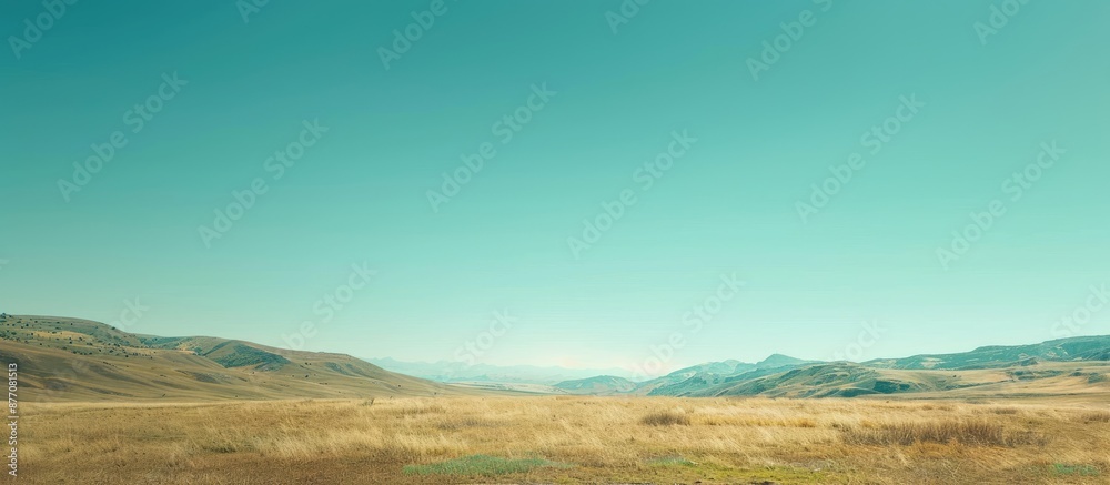 Poster clear sky providing a serene backdrop for a landscape with copy space image.