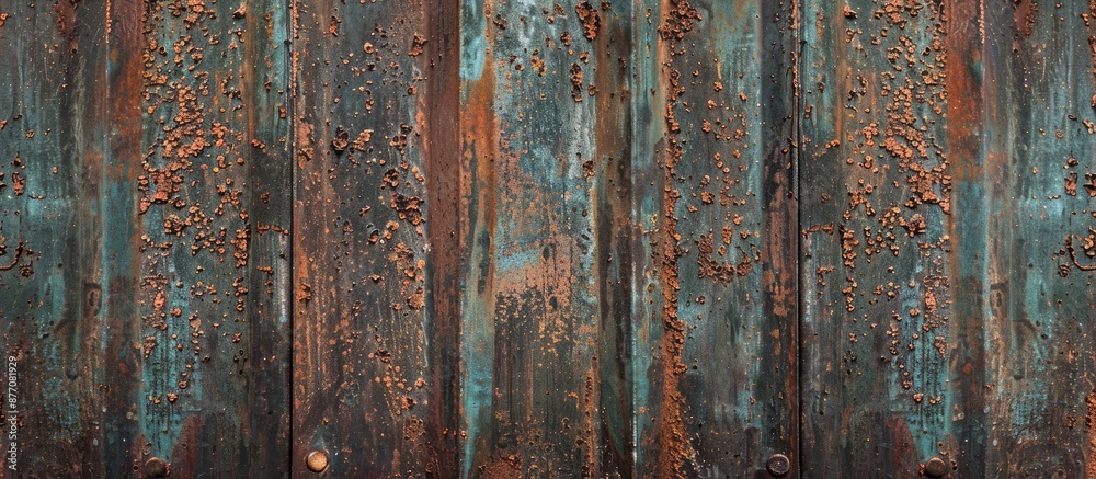 Poster Weathered rusty iron providing a vintage backdrop and texture for a copy space image.