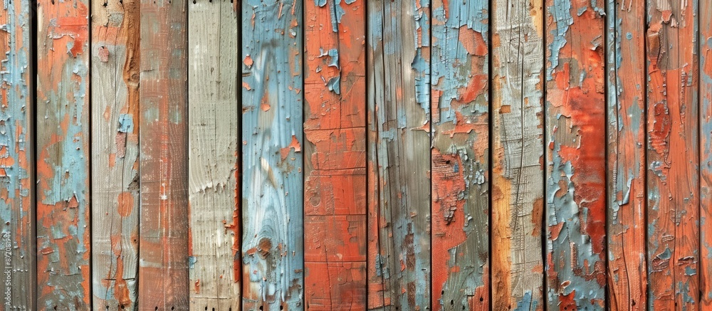 Poster Wooden background with paint, perfect for adding text, decoration or as a copy space image.