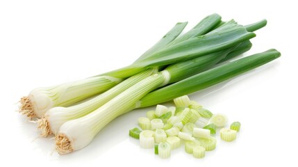 Obraz premium Leek on white background , 