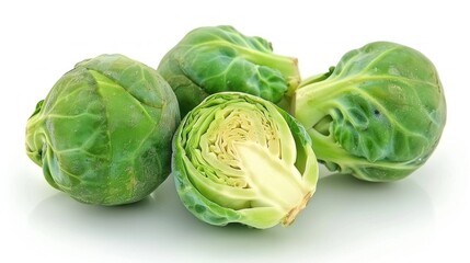 Fototapeta premium Brussels Sprout on white background , 