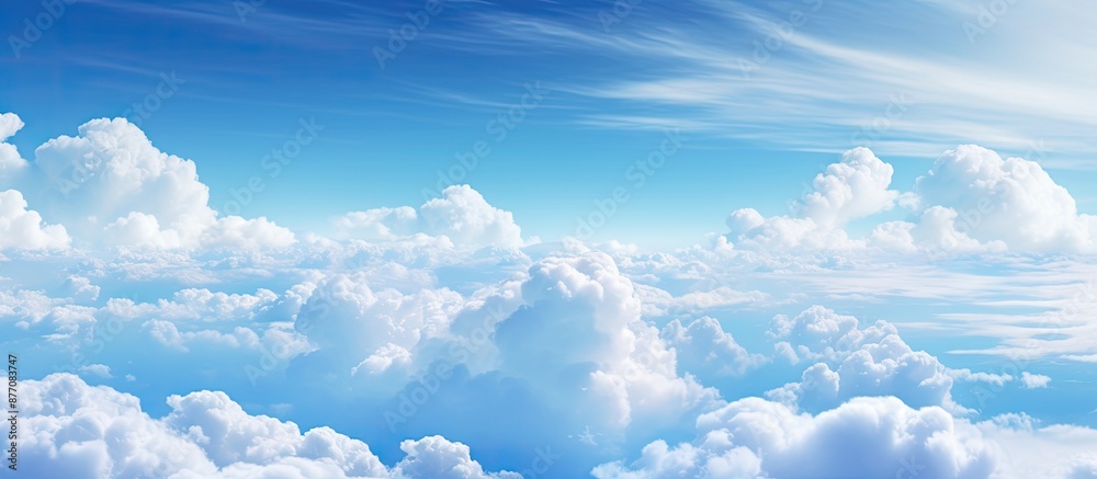 Poster The blue sky transitioning with white clouds can be incorporated as the backdrop with copy space image.
