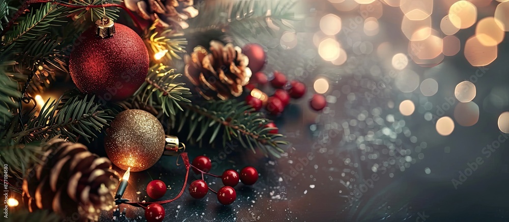 Poster Festive Christmas setting with space for text in the image.
