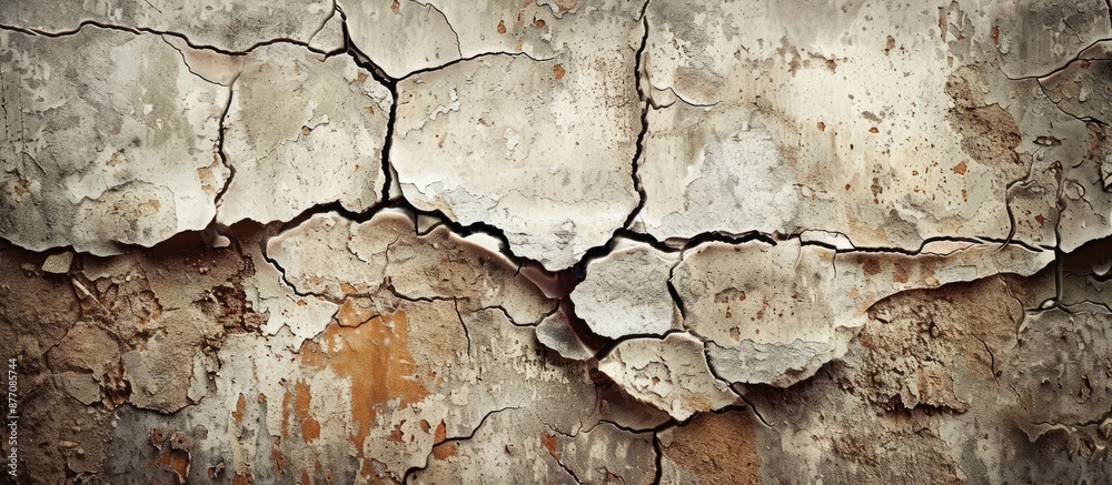 Poster Cracked texture background of an aged wall with ample copy space image.