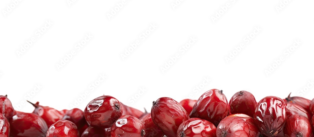 Poster chinese date or jujube on white background with copy space image.