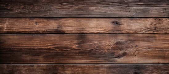Naklejka premium A weathered, brown wooden texture creating a rustic wood background with copy space image.
