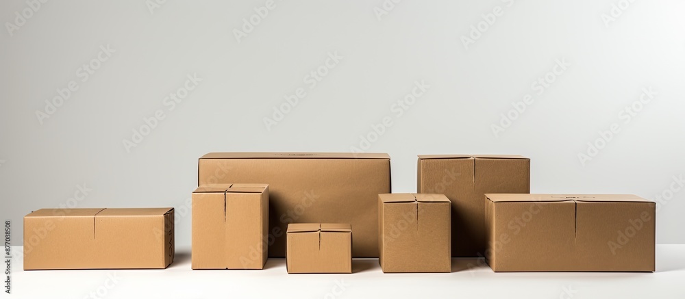 Leinwandbilder packaging cardboard boxes displayed against a white backdrop with copy space image for design.