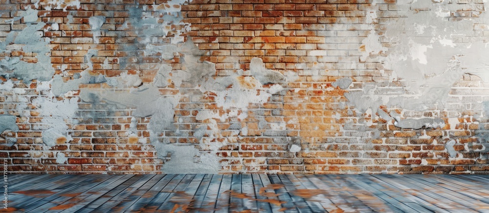 Fototapete interior portion of a brick wall with a smooth painted surface, suitable for adding text or images w