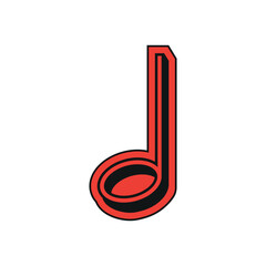 Retro Sticker Music Note