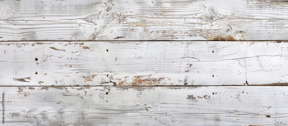 Aufkleber an empty old white wooden surface with natural patterns, ideal for background use as a copy space im