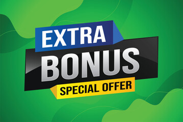 extra bonus word concept vector illustration with lines 3d style for social media landing page, template, ui, web, mobile app, poster, banner, flyer, background, gift card, coupon, label, wallpaper

