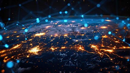 Communication technology for internet business. Global world network and telecommunication