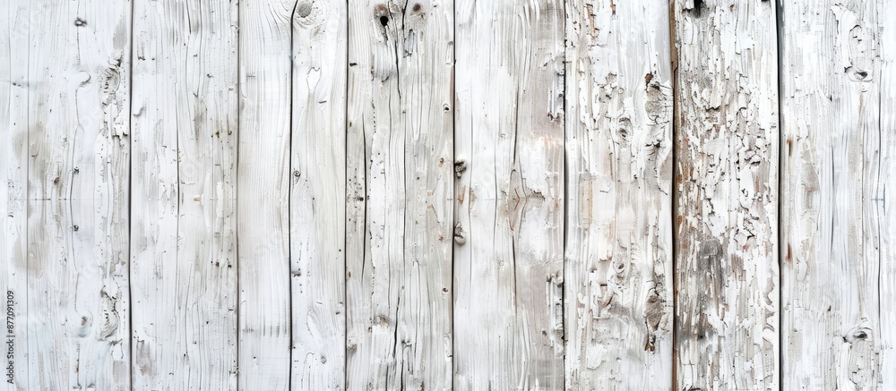 Aufkleber An empty old white wooden surface with natural patterns, ideal for background use as a copy space image.