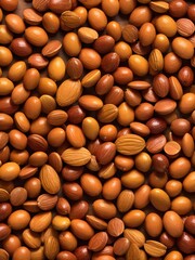 different brown nuts texture background