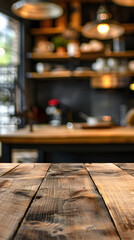 Sunlit Modern Kitchen with Wooden Table and Greenery