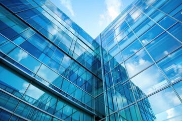 Obraz premium Modern glass building perfect for architecture and corporate backgrounds
