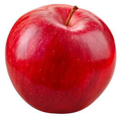 Apple isolated png. Red apple on transparent background. PNG format. Red apple with no background. Full depth of field.