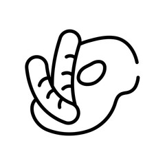 Fried egg with sausage Lineart