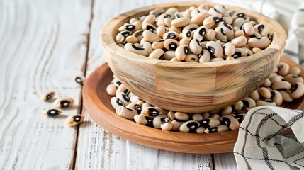 Fototapeta premium Black-Eyed Pea on white background ,