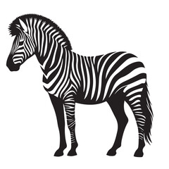 zebra Silhouette vector art illustration white back ground