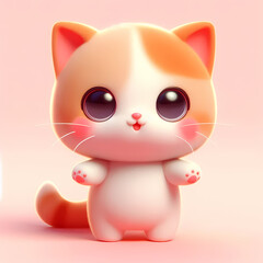 Naklejka premium cute cat animation generated ai