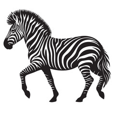 zebra Silhouette vector art illustration white back ground