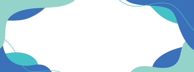 流体シェイプのフレーム　流動体・液体の抽象的なゆるいフレーム 　黄色　青色　紫　横　横長　素材