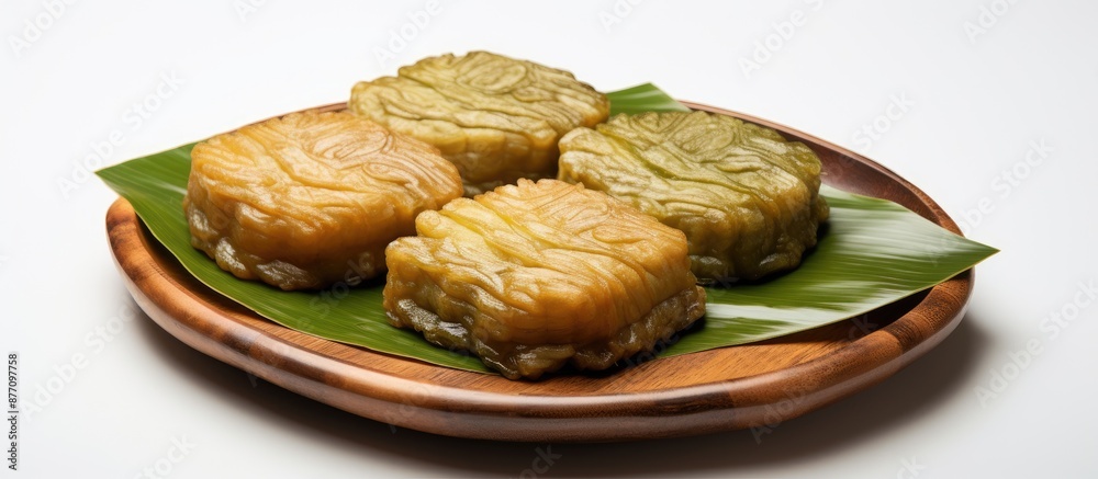 Sticker indonesian traditional food, kue kuping gajah (elephant ear cake), displayed on a white background f