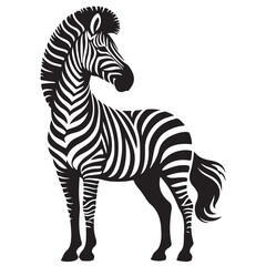 Obraz premium zebra Silhouette vector art illustration white back ground