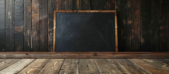 Old blackboard on the wall with empty copy space image.
