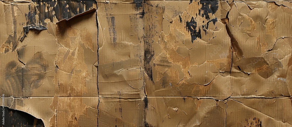 Poster Grungy cardboard with tape marks, providing a 'copy space image.'